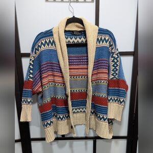 Multicolor Striped Knit Cardigan